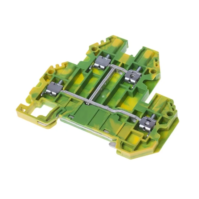 RS PRO Earth Terminal Block Yellow Green 2-Level Feed Through Screw Termination 269A 1000V 872-4791