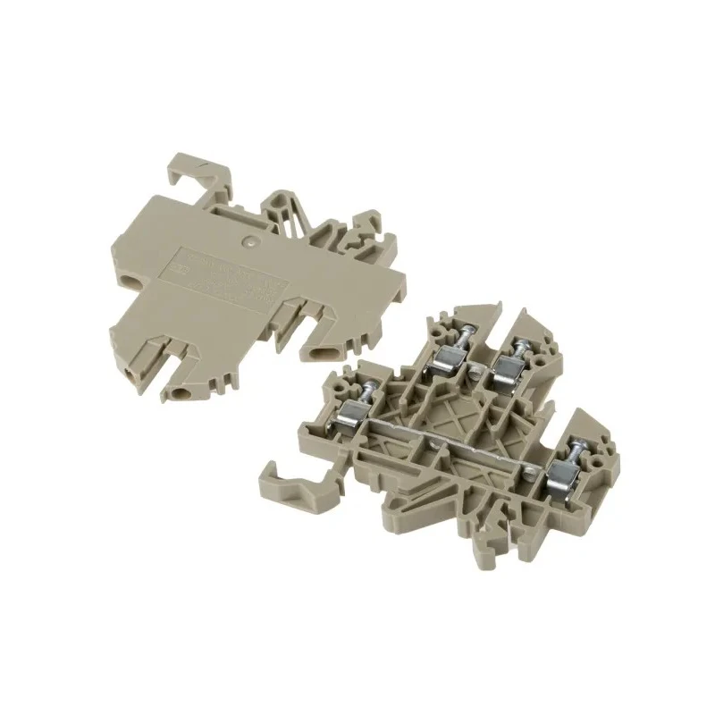 RS PRO Double Level Beige Terminal Block, Screw Termination, 500 V, 24 A, 2 Levels 872-5609