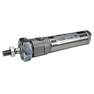 SMC Pneumatic Piston Rod Cylinder Stainless Steel Body 4 in Stroke Single Acting Front Nose Mount NCMKB075-0400S