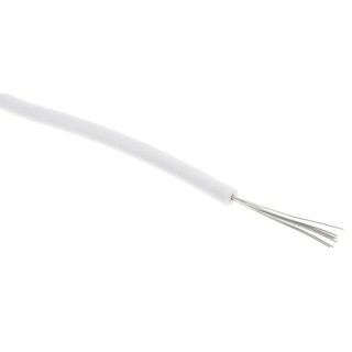 RS PRO White 0.33 mm² Stranded Tinned Copper Hook Up Wire 22 AWG 17x0.16 mm Core Strands 1.58 mm Diameter XLPE 873-8986