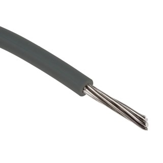 RS PRO Grey 0.33 mm² 22 AWG Hook Up Wire, Stranded Tinned Copper Conductor, 100 m Length, PVC Jacket, UL1007 300V 874-0450