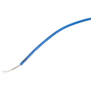 RS PRO Blue 0.08 mm² 28 AWG 7/0.12 mm Stranded Tinned Copper Hook Up Wire, 100 m Length, 300 V, PVC Jacket, UL1007 874-0377