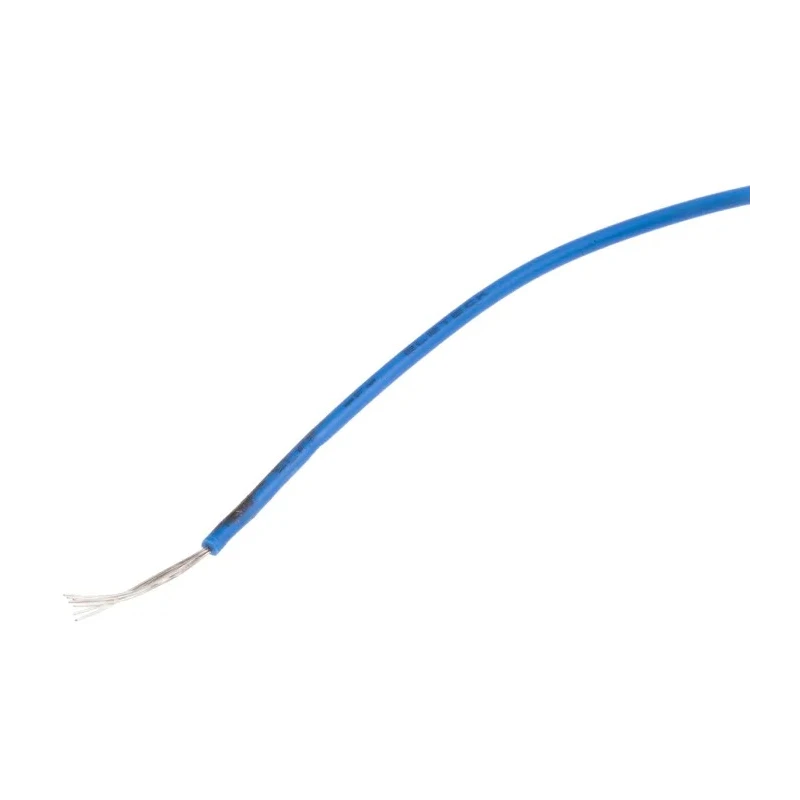RS PRO Blue 0.08 mm² 28 AWG 7/0.12 mm Stranded Tinned Copper Hook Up Wire, 100 m Length, 300 V, PVC Jacket, UL1007 874-0377
