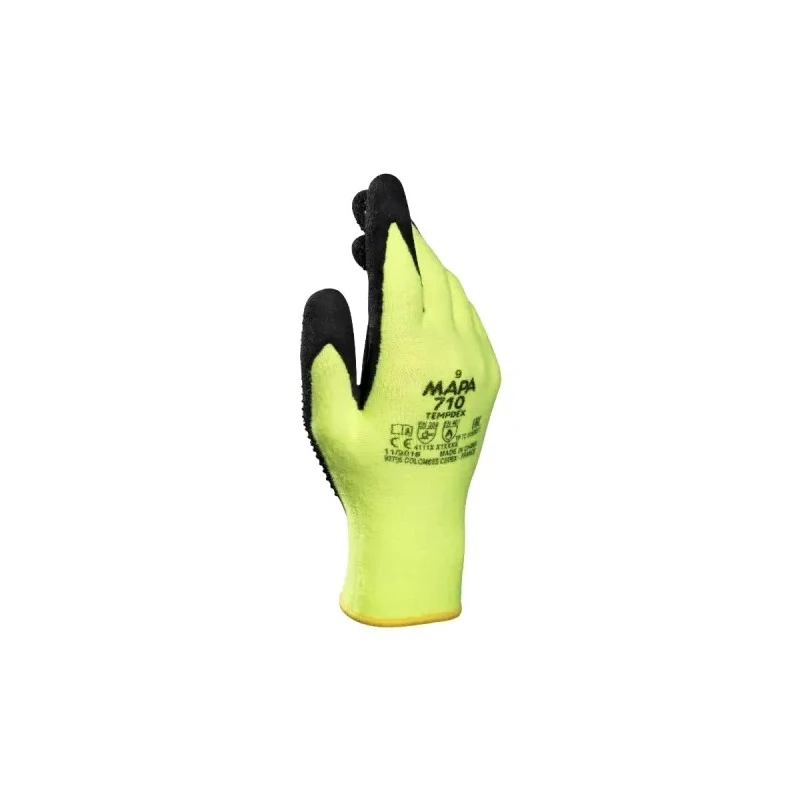 Mapa TEMPDEX 710 Yellow Nitrile Foam Coating Heat Resistant Work Gloves Size 9 2 Pcs 710