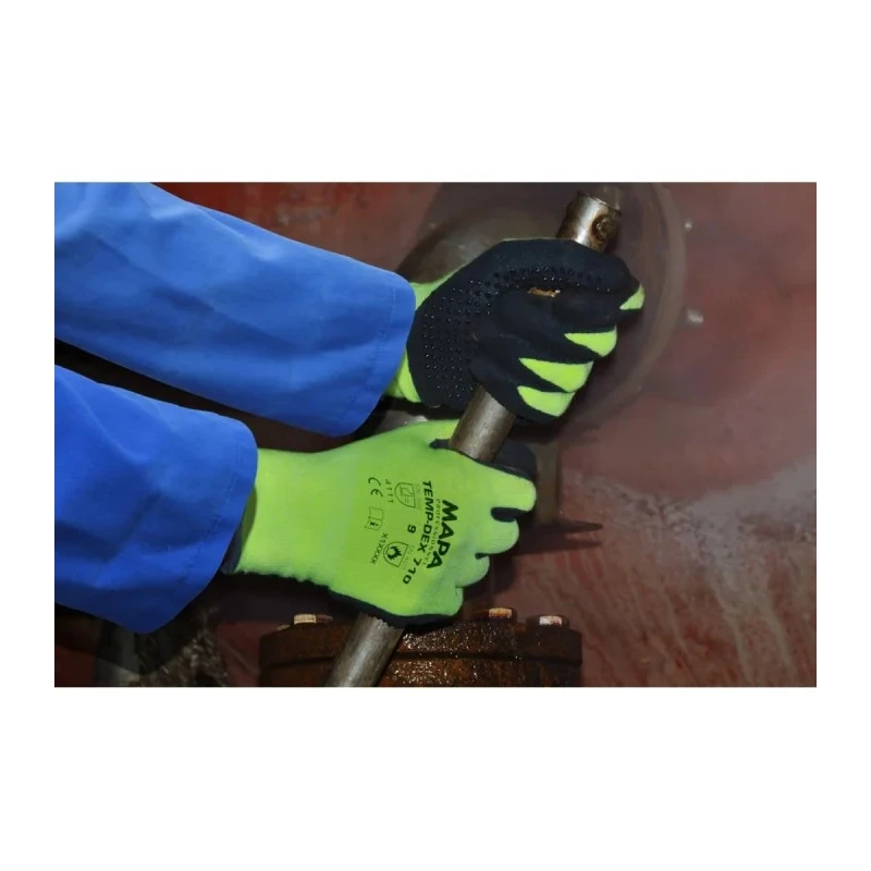 Mapa TEMPDEX 710 Yellow Nitrile Foam Coating Heat Resistant Work Gloves Size 9 2 Pcs 710