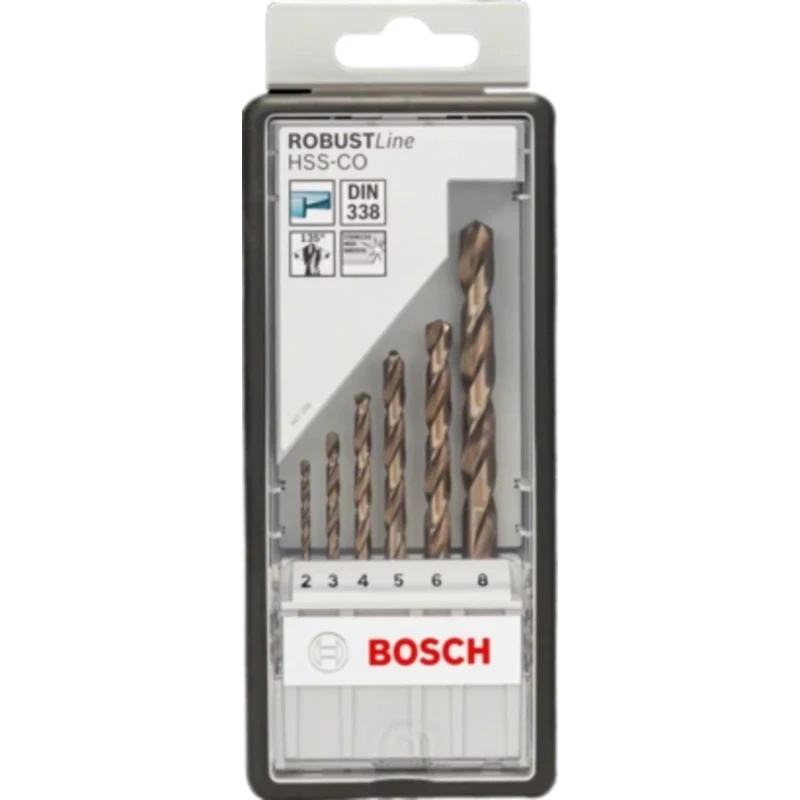 Bosch 25-Piece Twist Drill Bit Set for Metal with HSS-Co Material, 1 mm to 13 mm Sizes 2608587018