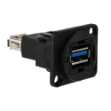 RS PRO Straight Panel Female 1 Port USB Type A to A USB Connector USB 3.0 874-1197