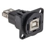 RS PRO Straight Panel Feedthrough USB Connector USB 2.0 Nickel Plated Contacts UK Origin 874-1194