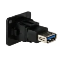 RS PRO Straight Panel Female 1 Port USB Type A to A USB Connector USB 3.0 874-1197