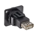 RS PRO Straight Panel Feedthrough USB Connector USB 2.0 Nickel Plated Contacts UK Origin 874-1194