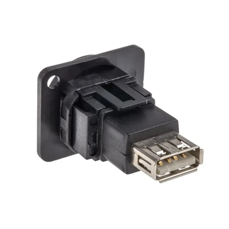 RS PRO Straight Panel Feedthrough USB Connector USB 2.0 Nickel Plated Contacts UK Origin 874-1194