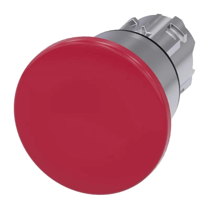 Siemens SIRIUS ACT 3SU10 Series Red Latching Push Button Head, 22 mm Cutout Diameter, Metal, IP69K, IP67 3SU1050-1BA20-0AA0
