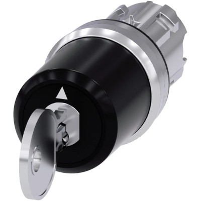 Siemens SIRIUS ACT 3SU10 3-position Key Switch Head, Latching Operation, 22 mm Cutout 3SU1050-5BL11-0AA0