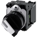 Siemens Selector Switch SPST, 22.3 mm Cutout Diameter, 2 Positions, Latching Actuator 3SU1100-2BF60-1BA0