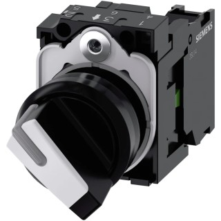 Siemens Selector Switch SPST, 22.3 mm Cutout Diameter, 2 Positions, Latching Actuator 3SU1100-2BF60-1BA0