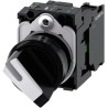 Siemens Selector Switch SPST, 22.3 mm Cutout Diameter, 2 Positions, Latching Actuator 3SU1100-2BF60-1BA0