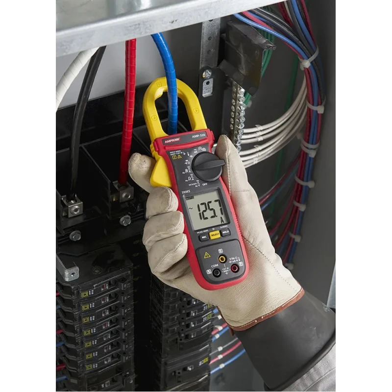 Beha-Amprobe Clamp Meter, True RMS, 600 A AC/DC Current, 600 V AC/DC Voltage, CAT III, Non-Contact Voltage AMP-320-EUR