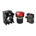 Siemens Panel Mount Red LED Pilot Light 3SU1102-6AA20-1AA0, 22 mm Cutout, 24 V AC/DC, IP67 IP69K IP66, Round