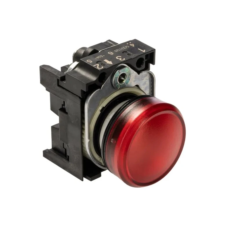Siemens Panel Mount Red LED Pilot Light 3SU1102-6AA20-1AA0, 22 mm Cutout, 24 V AC/DC, IP67 IP69K IP66, Round