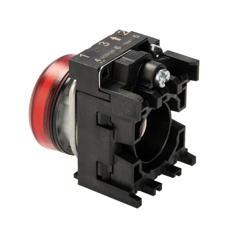 Siemens Panel Mount Red LED Pilot Light 3SU1102-6AA20-1AA0, 22 mm Cutout, 24 V AC/DC, IP67 IP69K IP66, Round