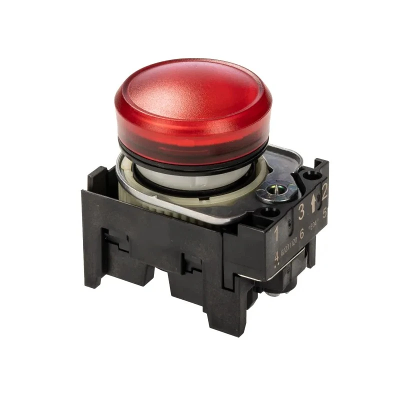 Siemens Panel Mount Red LED Pilot Light 3SU1102-6AA20-1AA0, 22 mm Cutout, 24 V AC/DC, IP67 IP69K IP66, Round