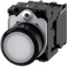 Siemens SIRIUS ACT 3SU11 Series Illuminated Push Button Complete Unit Panel Mount 22mm Cutout White SPST 3SU1102-0AB60-1BA0