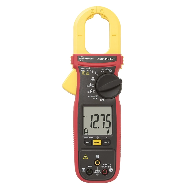Beha-Amprobe HVAC Clamp Meter with True RMS 600 A AC 600 V DC 600 V AC CAT III Non-Contact Voltage Detector AMP-310-EUR