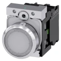 Siemens SIRIUS ACT 3SU11 Series Illuminated Push Button Complete Unit, Panel Mount, 22 mm Cutout, White 3SU1152-0AB60-1BA0