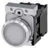 Siemens SIRIUS ACT 3SU11 Series Illuminated Push Button Complete Unit, Panel Mount, 22 mm Cutout, White 3SU1152-0AB60-1BA0
