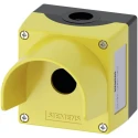 Siemens Yellow Plastic SIRIUS ACT 3SU18 Push Button Enclosure 1 Hole 22 mm Diameter 3SU1801-0AA00-0AC2