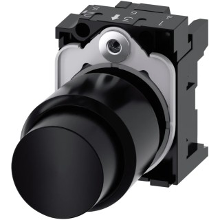 Siemens SIRIUS ACT High-Grade Plastic Black Momentary Push Button Head 22 mm Cutout IP66 IP67 IP69K 3SU1200-0FB10-0AA0