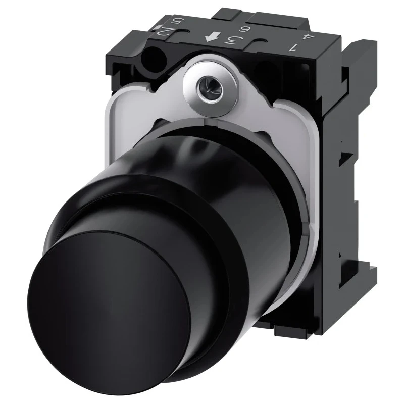 Siemens SIRIUS ACT High-Grade Plastic Black Momentary Push Button Head 22 mm Cutout IP66 IP67 IP69K 3SU1200-0FB10-0AA0