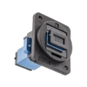 RS PRO Single Mode Simplex Fibre Optic Adapter Plastic Housing Black 874-1257