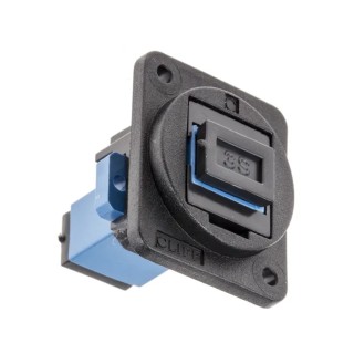 RS PRO Single Mode Simplex Fibre Optic Adapter Plastic Housing Black 874-1257