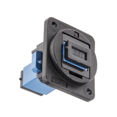 RS PRO Single Mode Simplex Fibre Optic Adapter Plastic Housing Black 874-1257