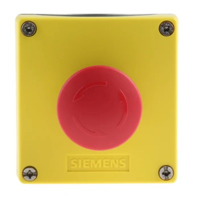 Siemens SIRIUS ACT 3SU18 Series Twist Release Emergency Stop Push Button Surface Mount 22mm Cutout 1 NC 3SU1801-0NA00-2AA2
