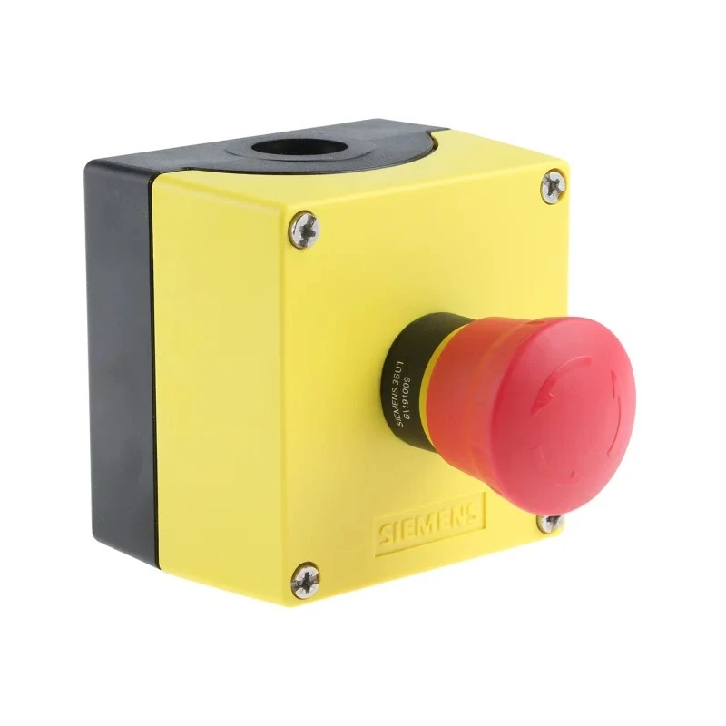Siemens SIRIUS ACT 3SU18 Series Twist Release Emergency Stop Push Button Surface Mount 22mm Cutout 1 NC 3SU1801-0NA00-2AA2