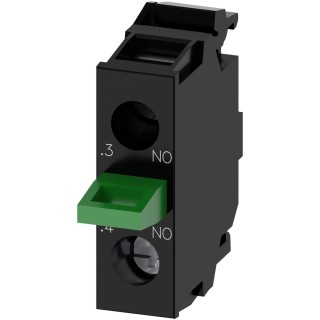 Siemens SIRIUS ACT 3SU14 Series Contact Block, 500 V AC/DC, 1 NO, Screw Terminal, 10 A Current Rating 3SU1400-2AA10-1BA0