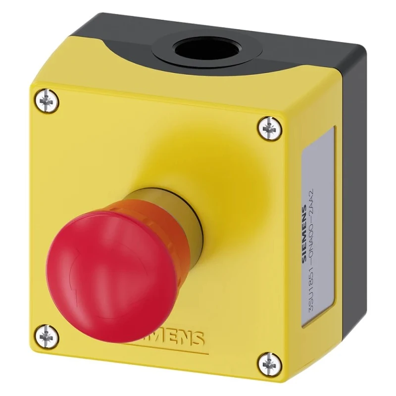 Siemens SIRIUS ACT 3SU18 Series Emergency Stop Push Button Surface Mount 1 NC 500V IP66 IP67 IP69 IP69K 3SU1851-0NA00-2AA2