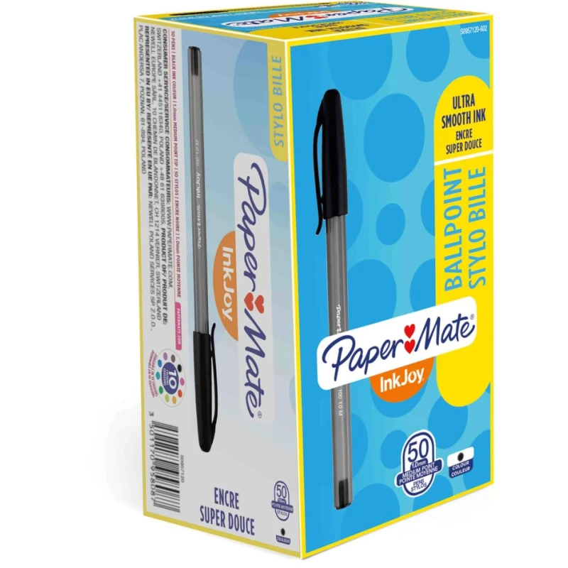 Paper Mate Ink Pen Black Ball Point, 1 mm Tip Size S0957120