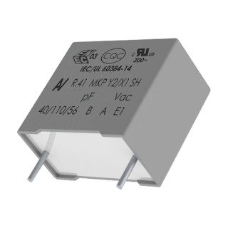 KEMET R41 Film Capacitor Y2/X1, ±20 %, 47 nF, 1 kV DC, 300 V AC, Through Hole Mount R413I247050M1M