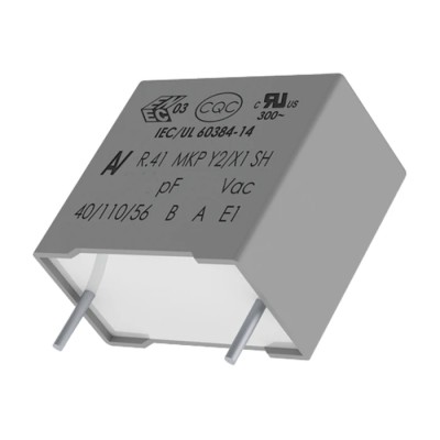 KEMET R41 Film Capacitor Y2/X1, 47 nF ±20 %, 1 kV DC, 300 V AC, Through Hole R413I247050M1M