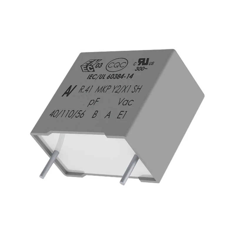 KEMET R41 Metallized Polypropylene Film Capacitor Y2/X1, ±20 % Tolerance, 470 nF, 1 kV DC, 300 V AC, Through R413R34705000M