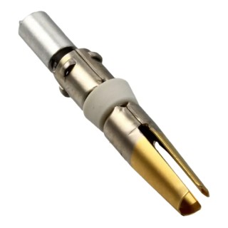 Hirose Female Crimp Circular Connector Contact, Contact Size 5.4 mm, Wire Size 14, 16AWG, 38A, 100V, Gold HR41-SC-121(01)