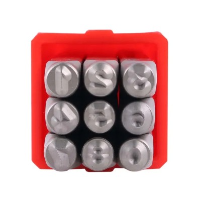 RS PRO 3 mm x 9 Piece Engraving Number Punch Set Chrome Vanadium Steel Hardened and Tempered 875-4727