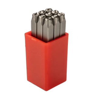 RS PRO 4 mm 9 Piece Engraving Number Punch Set Chrome Vanadium Steel Hardened and Tempered 875-4724