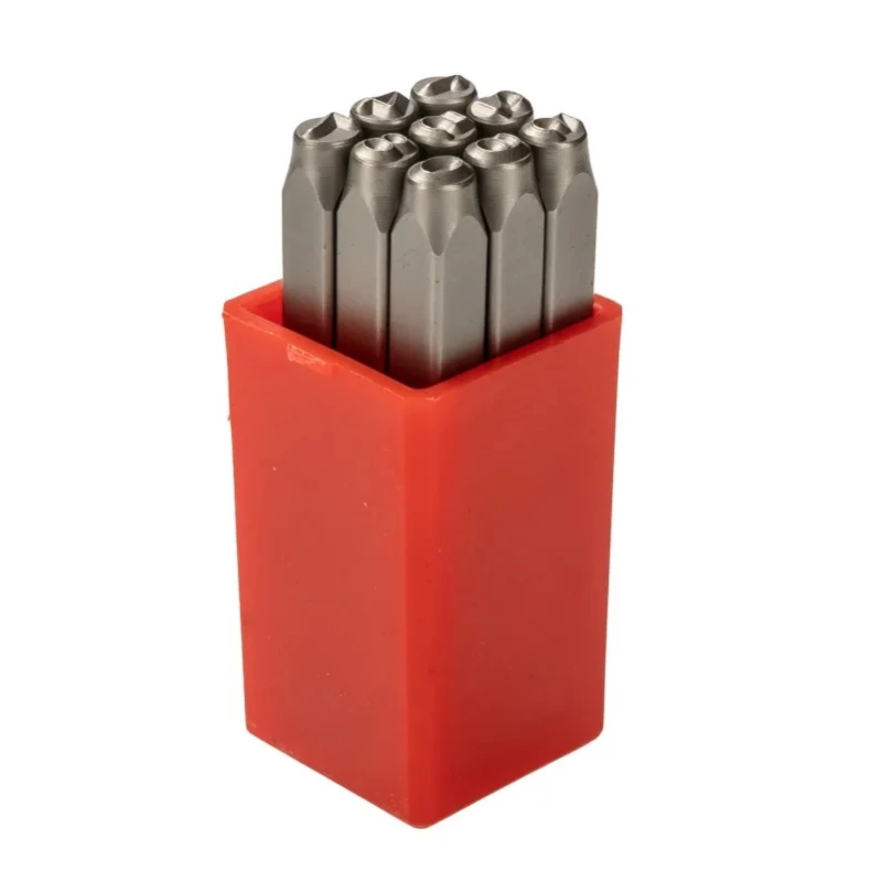RS PRO 4 mm 9 Piece Engraving Number Punch Set Chrome Vanadium Steel Hardened and Tempered 875-4724