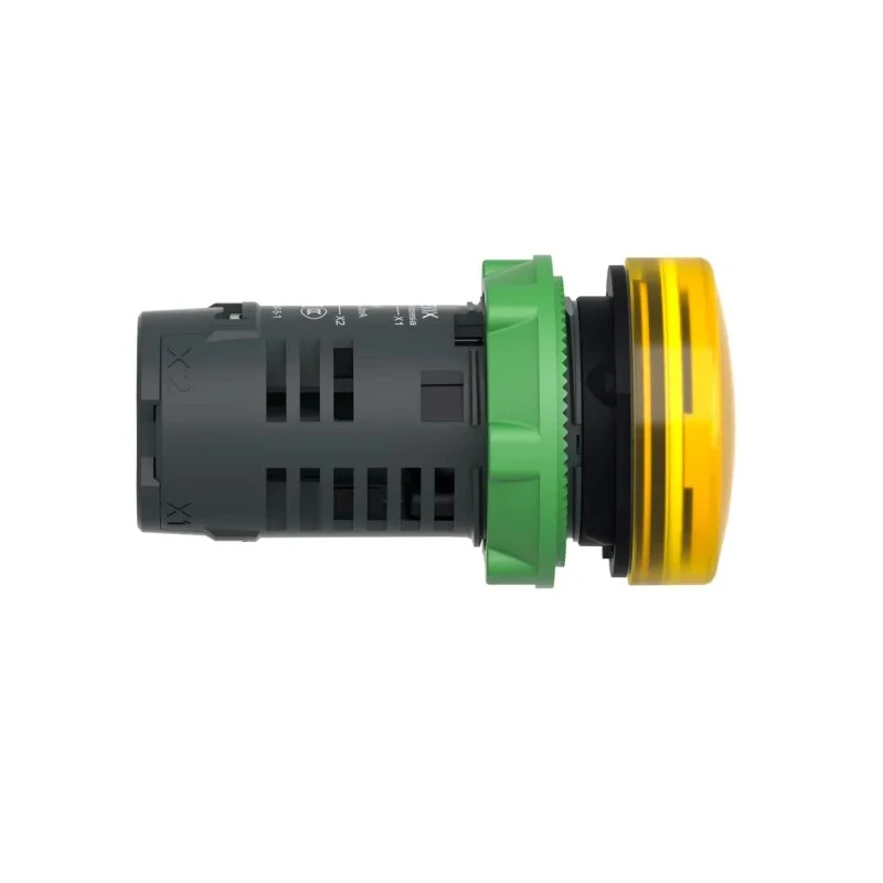 Schneider Electric Panel Mount Yellow LED Pilot Light Harmony XB5 22 mm Cutout 230, 240V AC IP66 XB5EVM8