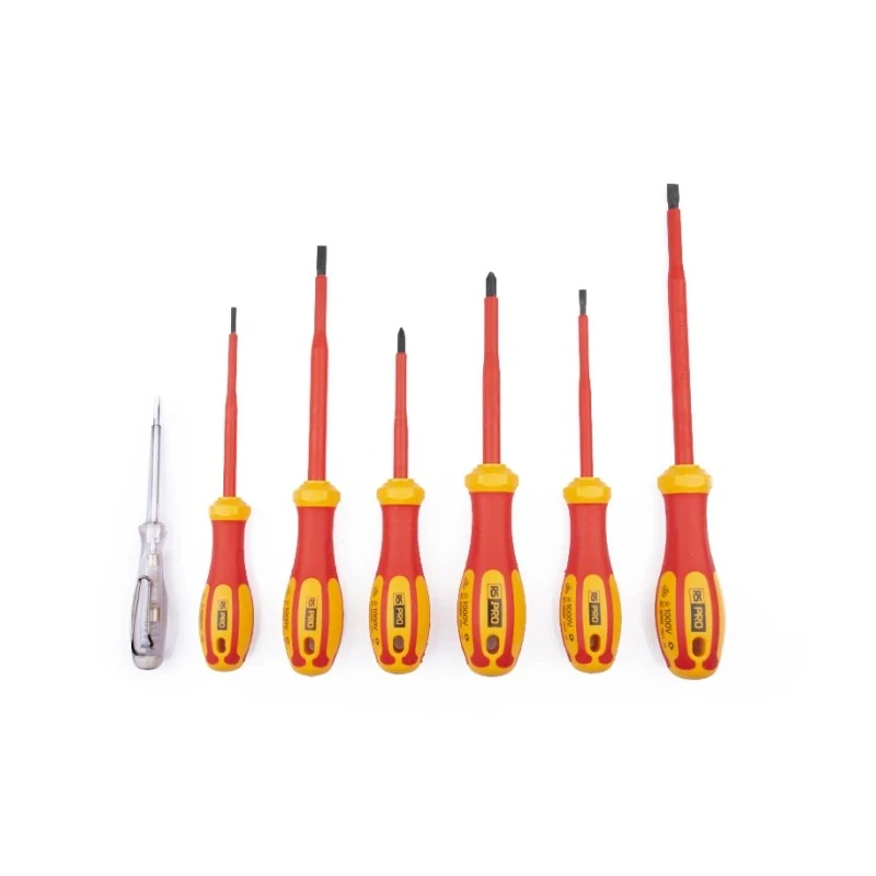 RS PRO Phillips and Slotted Insulated Screwdriver Set with Voltage Tester 7-Piece 1000V VDE 875-5812