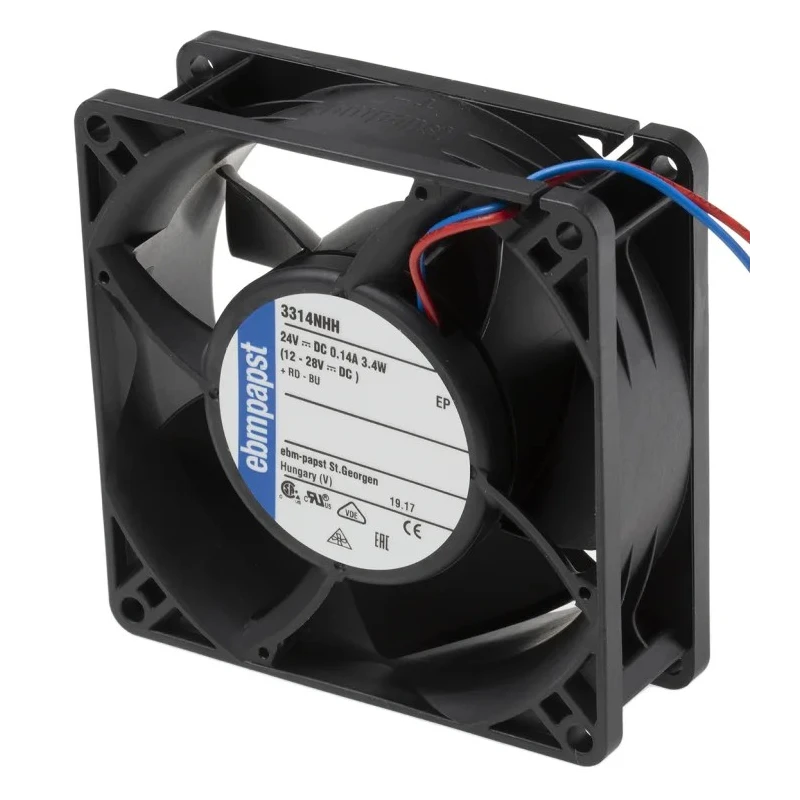 ebm-papst 3300 N - S-Panther Series Axial Fan 24V DC, 3.5 W, 107 m³/h Air Flow, 3450 RPM, IP20, Ball Bearing 